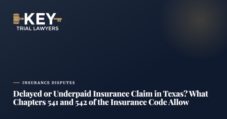Delayed or Underpaid Insurance Claim in Texas? What Chapters 541 and 542 of the Insurance Code Allow